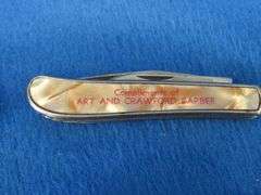 Nice collectible pocket knives including a Colonial with advertising, Lunawerk Germany Masonic-theme