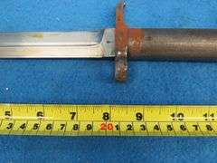 Swedish Mauser bayonet, metal sheath, and leather holder