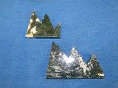 Two pieces of Moss Agate mountain.  Total weight 1.11 lb.