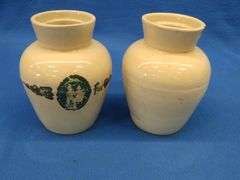 Two vintage Copenhagen Snuff stoneware jars