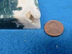Two pieces of Moss Agate mountain.  Total weight 1.11 lb.