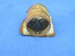 Embossed match stick holder missing the bottom with advertising for Ceresota Bread Flour