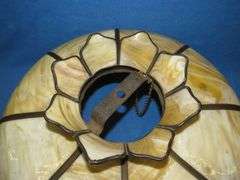 Vintage 24" stained glass hanging shade.  Good condition.