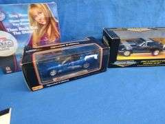 Hannah Montana game, Maisto 1998 Corvette Convertible 1:18, and an AM Muscle 1967 Corvette Stingray 
