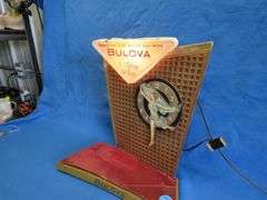 Vintage store display Bulova watch sign works and flashes.