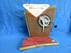 Vintage store display Bulova watch sign works and flashes.