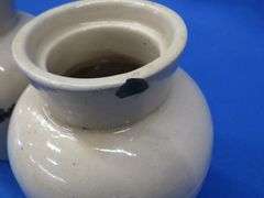 Two vintage Copenhagen Snuff stoneware jars