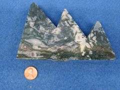 Two pieces of Moss Agate mountain.  Total weight 1.11 lb.