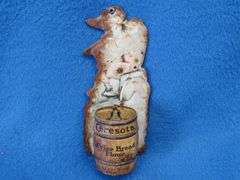 Embossed match stick holder missing the bottom with advertising for Ceresota Bread Flour