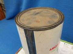 Vintage metal American Oil Snow-White Petrolatum can with contents