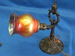 Antique 7159B Rembrandt Genie cast iron lamp with globe