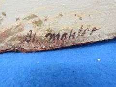 Original Al Mohler wooden slab art painting entitled  'Rising Mallard" form the Al Mohler Studio in 