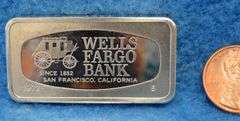 Franklin Mint Bank-marked sterling silver ingot.  65.43 grams.