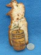 Embossed match stick holder missing the bottom with advertising for Ceresota Bread Flour
