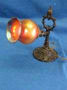 Antique 7159B Rembrandt Genie cast iron lamp with globe