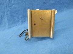 Art Deco era table lamp depicting an airplane in flight.  Cobalt blue glass shade
