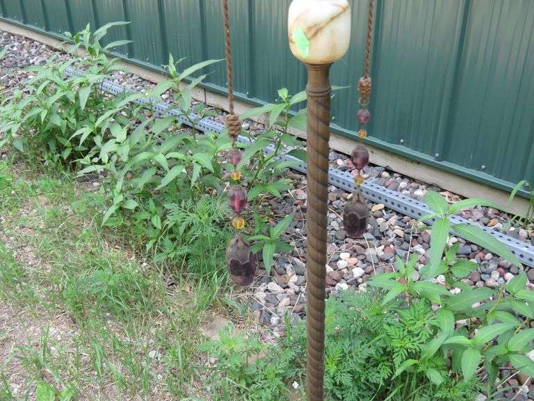 Old metal oil floor lamp and a vintage metal 60" floor lamp
