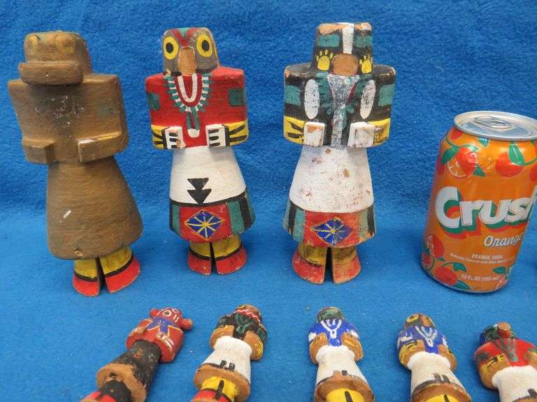 Kachina style wooden figures and more