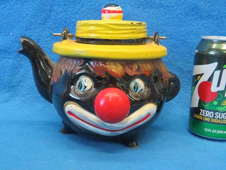 Black Americana teapot.  Made in Japan and hand-painted.