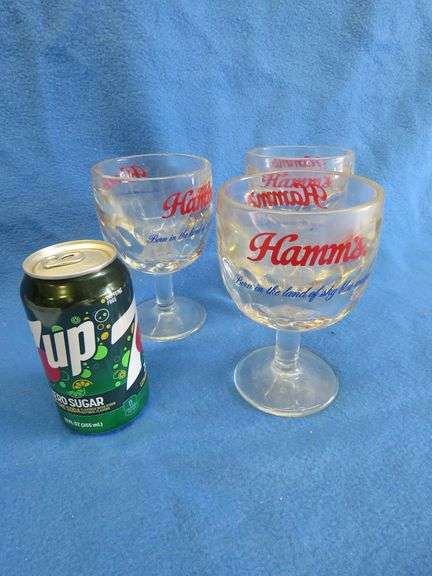 Three Hamm's goblets