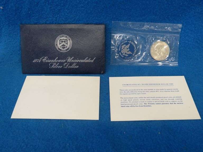 1974 Eisenhower 40% silver uncirculated dollar coin