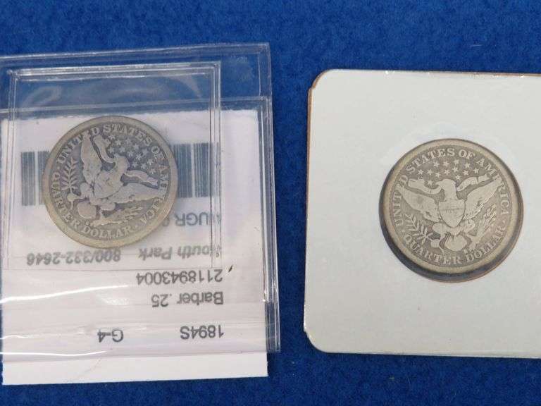 Two 1894 S Barber Quarters