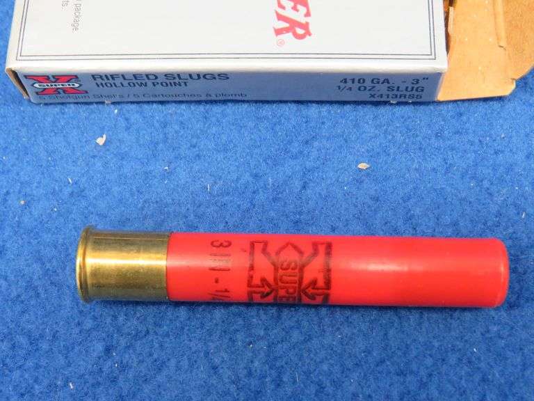 10 Winchester Super X 1/4oz, 410-gauge slug rounds