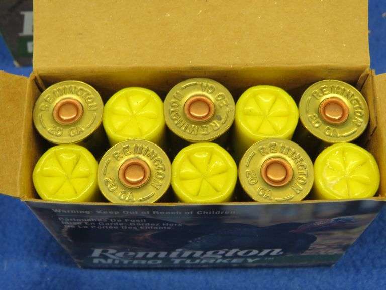 25 Mixed 12-gauge rounds and 10 Remington 5-shot 20-gauge Nitro Turkey rounds