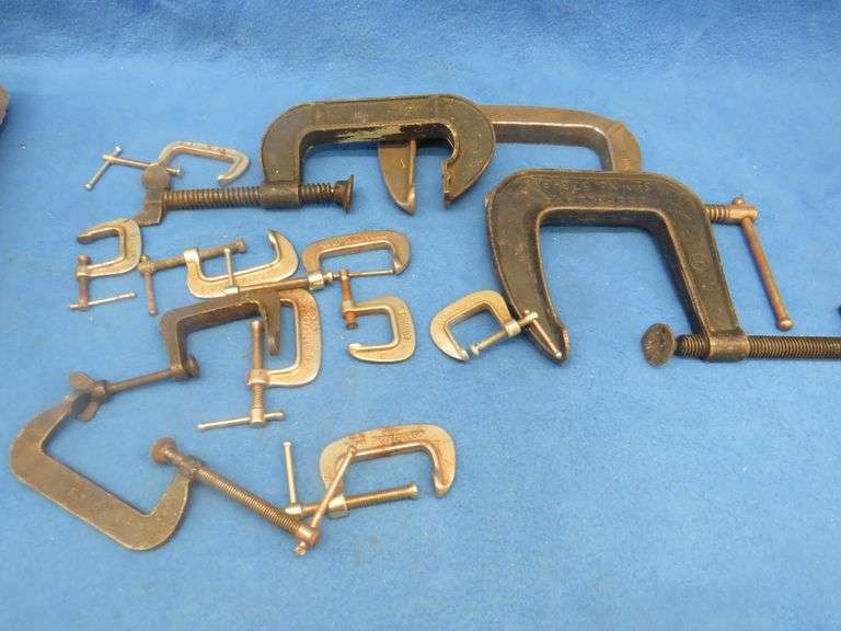 C-clamps ranging in size from 6" down to 1"