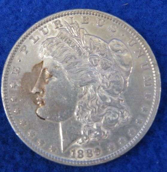 1889 P Morgan silver dollar