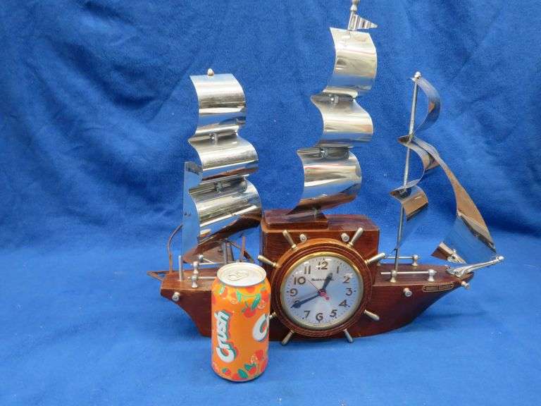 Master Crafters "Yankee Clipper" ship clock, will need a new cord and is untested