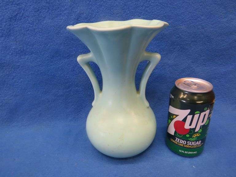 Glass candlesticks, Bauer vase, and more