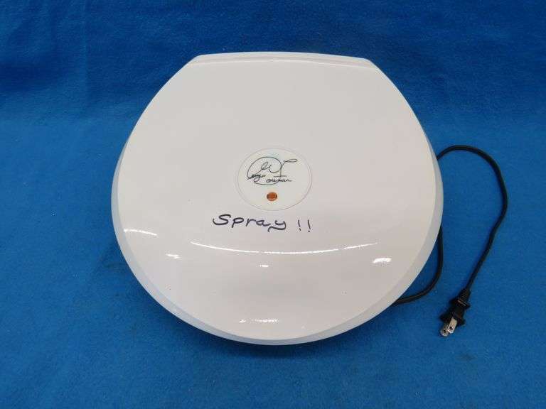 George Foreman grill including scraper and two drip trays also 18 wrapped clothes hangers with 12 pa
