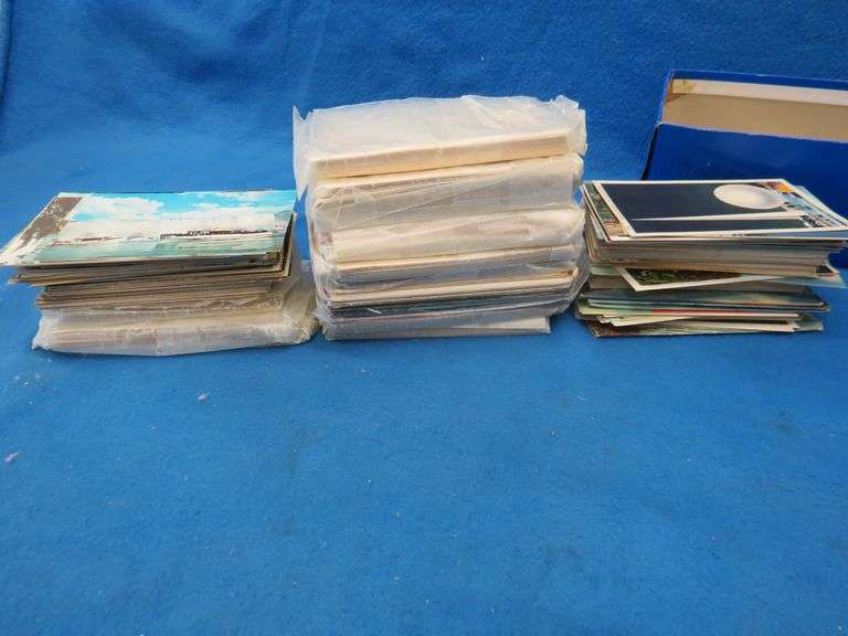 Hundreds of  Golden Era postcards both used and unused going back to the early 1900s.  RRPCs, town v