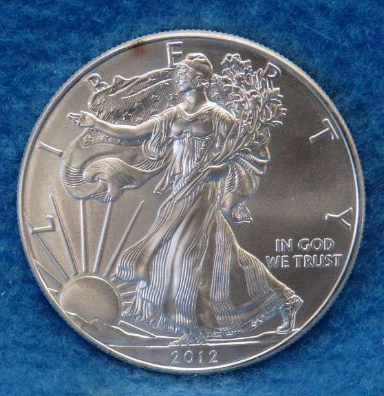 2012 American Silver Eagle.  One ounce of .999 fine silver.