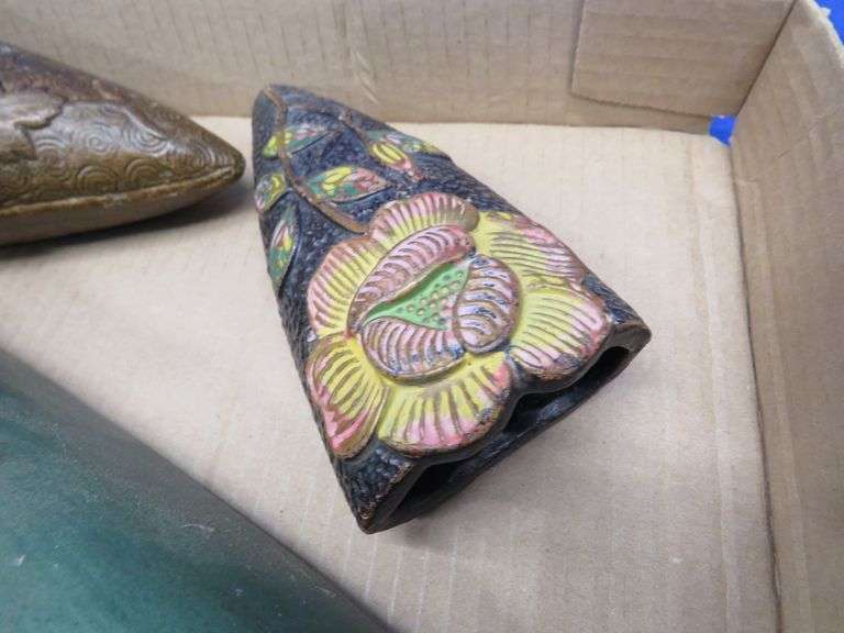 Three pottery wall pockets
