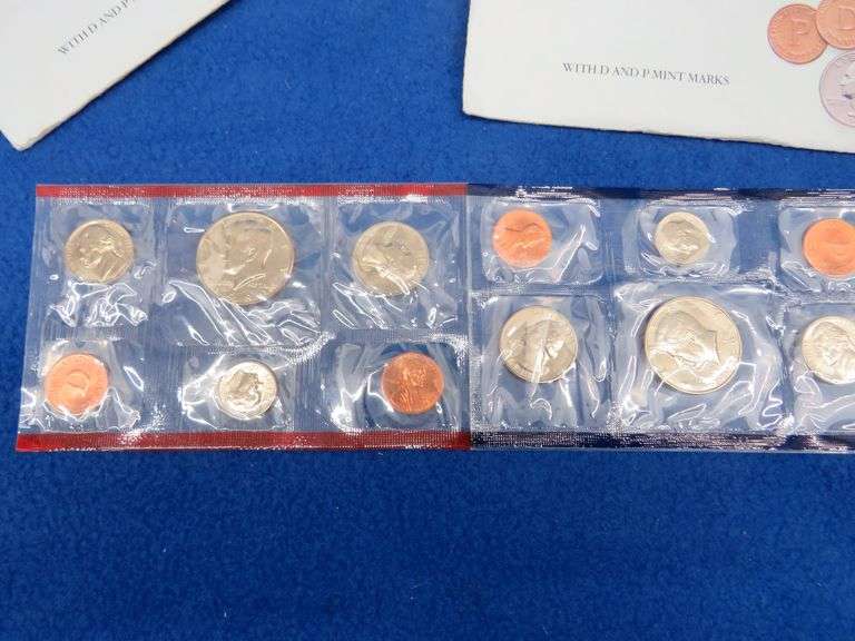 Six Mint coin sets  (2) 1989, (2) 1990, 1991, and 1998
