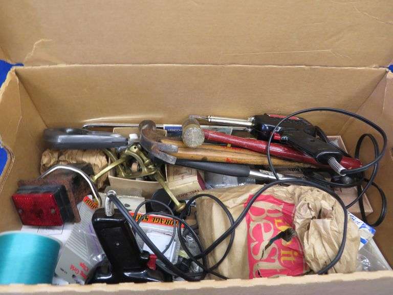 Lots of tools and hardware including, an untested Craftsman 19.2v cordless drill and flashlight with