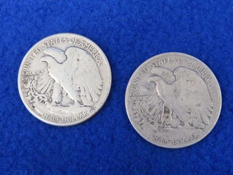 Two Walking Liberty half-dollars