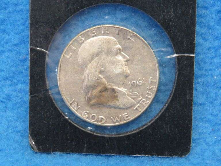 1951 D Franklin half and a jewelry set marked "Alpaca Mexico"