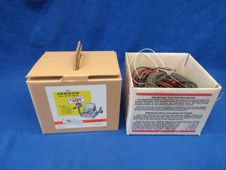 Vernon Model 101 8mm movie editor and a box of test leads