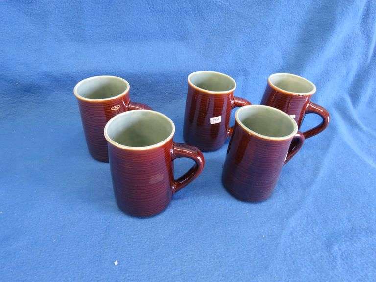 Five Red Wing Village Green mugs