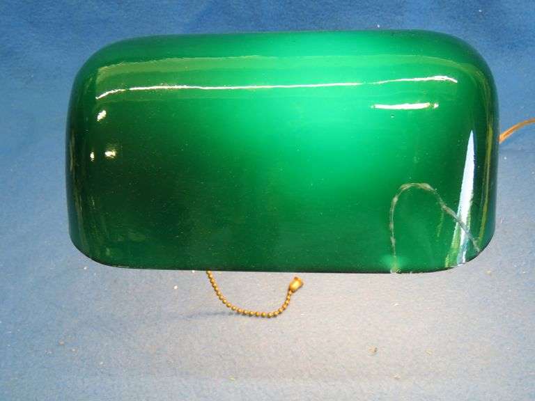Library lamp with repaired shade