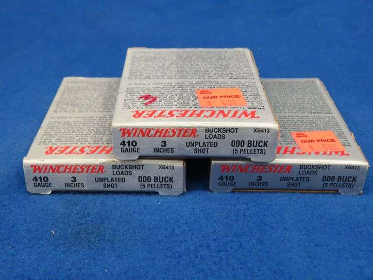 15 Winchester Super X 000 Buck-Shot, 410-gauge rounds