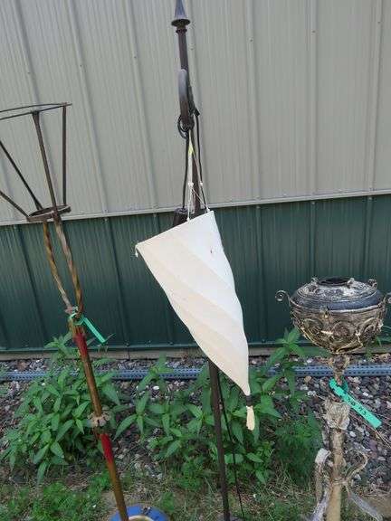 Two floor lamps and a vintage lamp stand