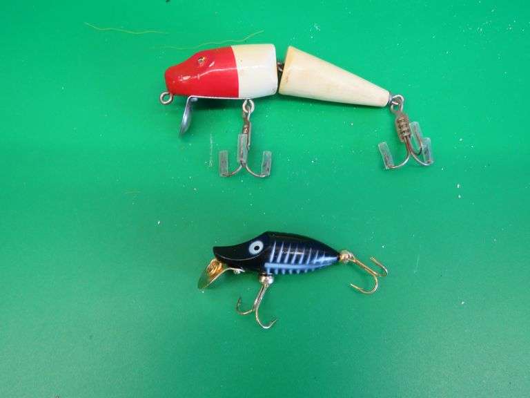 Vintage Horrocks-Ibbotson 3 1/2" Go-Getter with tack eyes, and a Heddon Tiny Runt