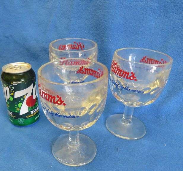 Three Hamm's goblets