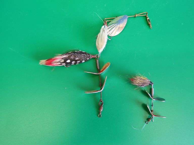 Vintage Pflueger 5" Tandem, Pflueger fluted spinner #4, and more