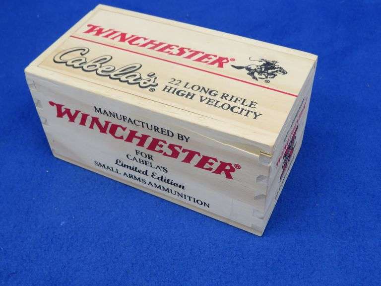 500 Winchester 22 LR rounds in a "Limited Edition" brick-sized wooden crate