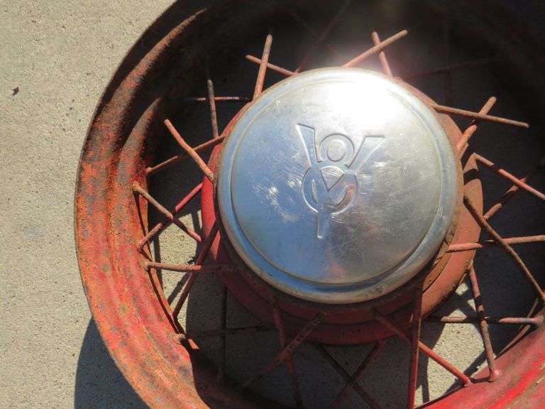 Two vintage steel wheels